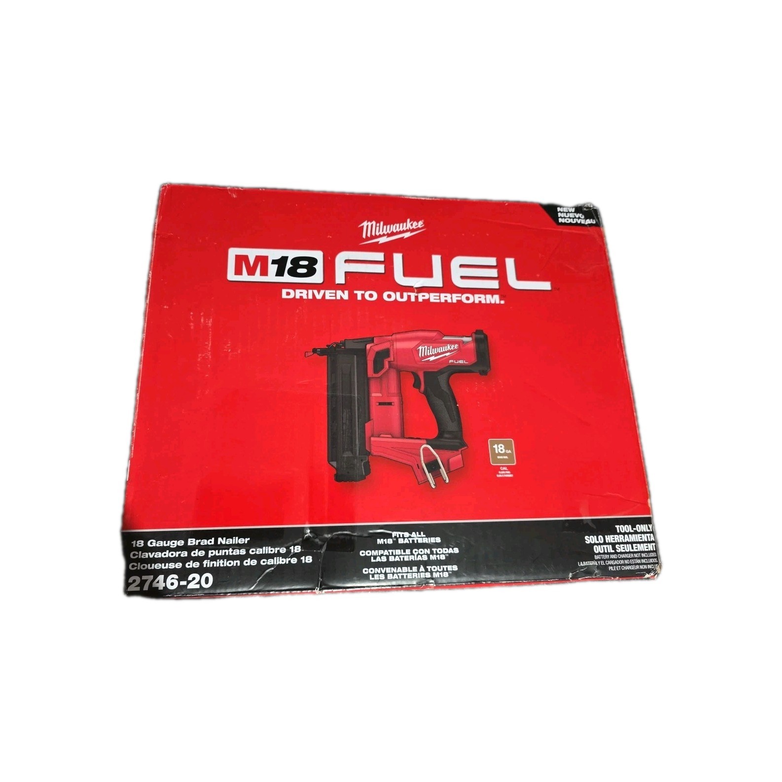 Milwaukee Tool 2746-20 M18 Fuel 18 Gauge Brad Nailer (Tool Only)