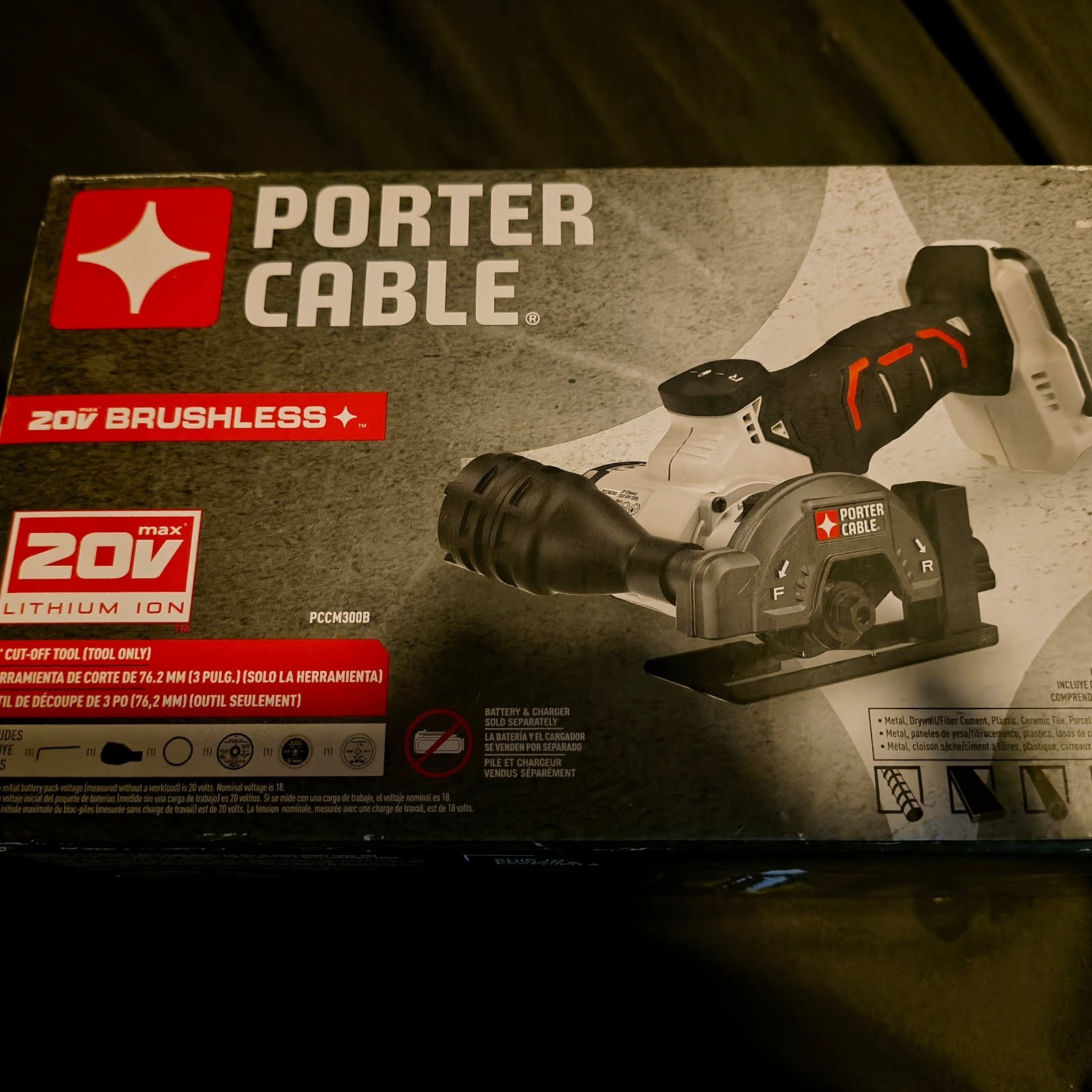 Porter-Cable PCCM300B 20V MAX Brushless 3-inch Cut-Off Tool (Tool Only)