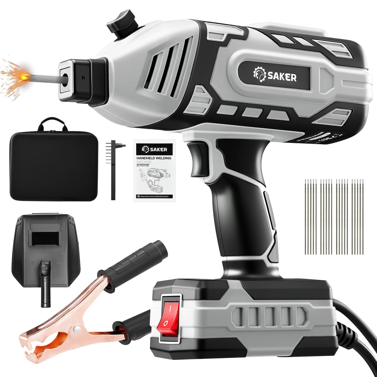 Saker Portable Electric Welding Machine,110V Portable Welder Handheld with IGBT