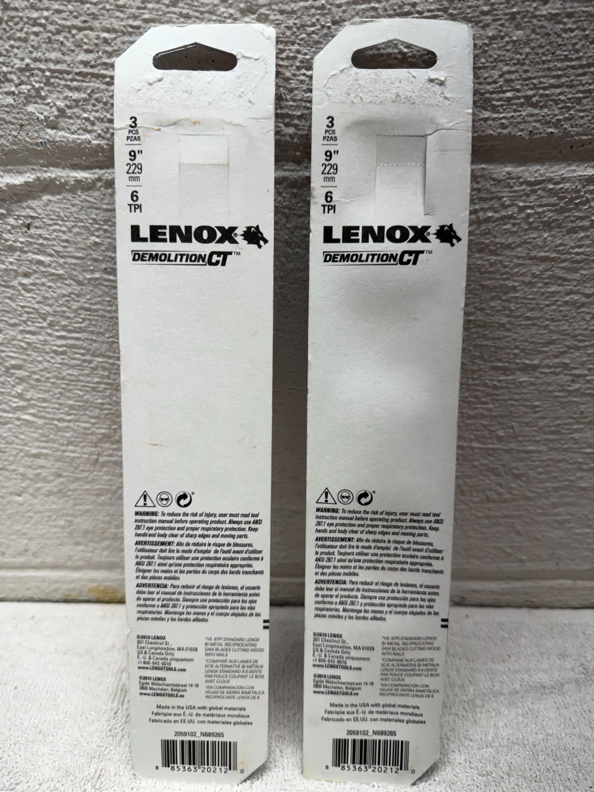 🛠️ New 2 Pack 6 Blades total Lenox 2059102 Demolition CT 9&Prime; 3 Pcs-6 Saw Blades