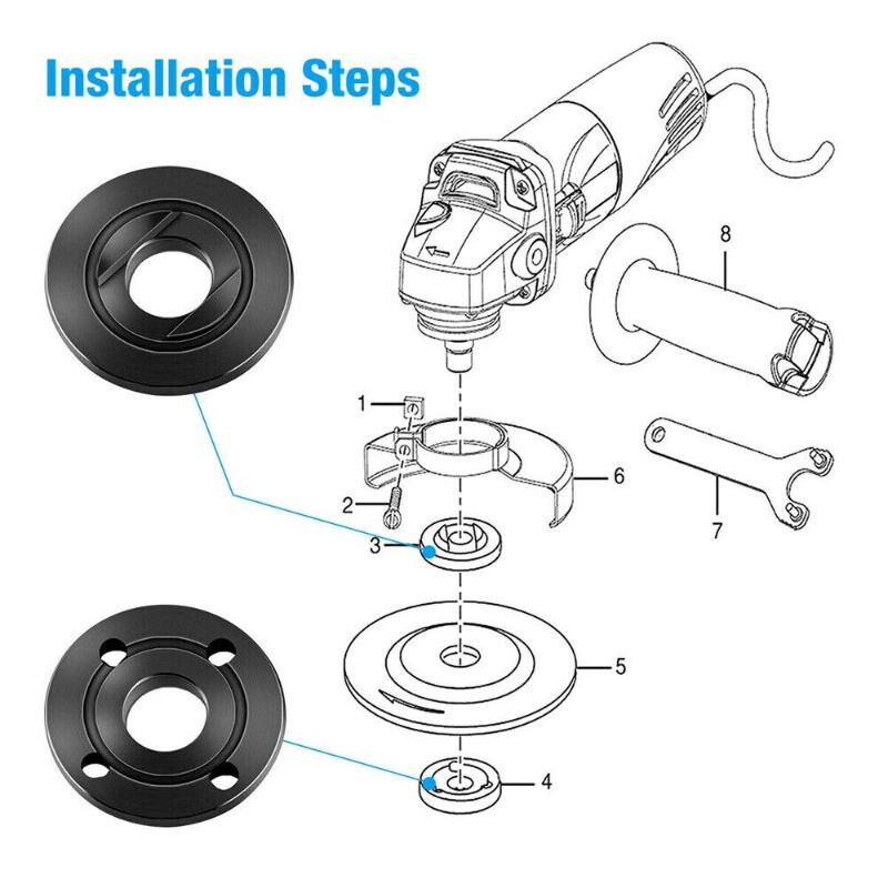 5/8-11 Angle Grinder Flange Nut For Milwaukee Bosch Inner Outer Lock Nut Set US