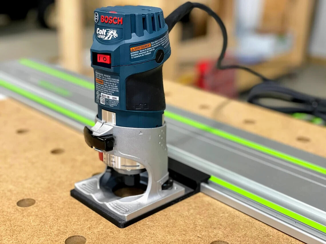 Bosch PR20EVS Router Adapter for Festool Track Saw Guide Rails – Colt 1 HP