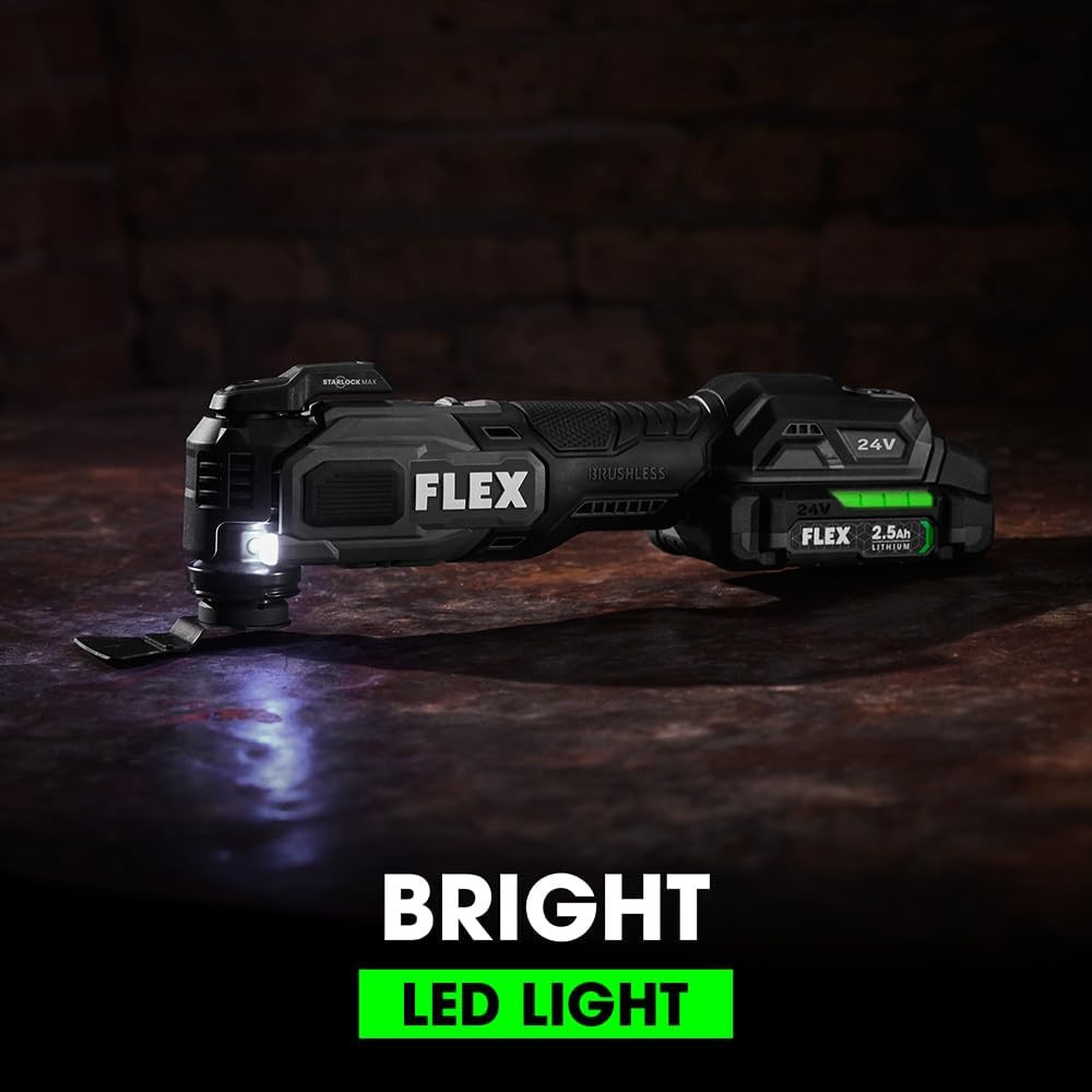 FLEX 24V Brushless Cordless Oscillating 20,000 OPM Multi-Tool, Battery and Charg