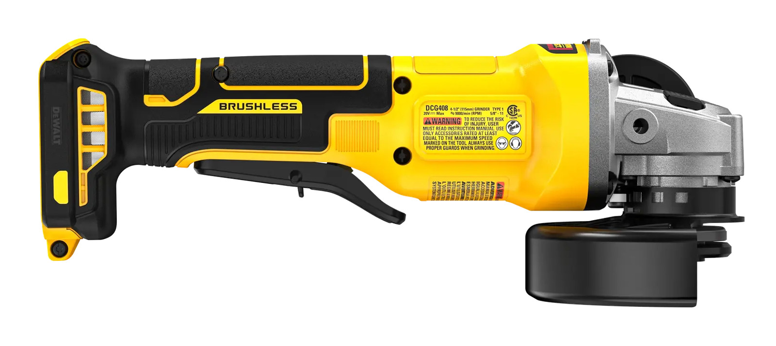 DEWALT DCG408B 20V MAX Brushless 4-1/2 in. Paddle Grinder Tool Only