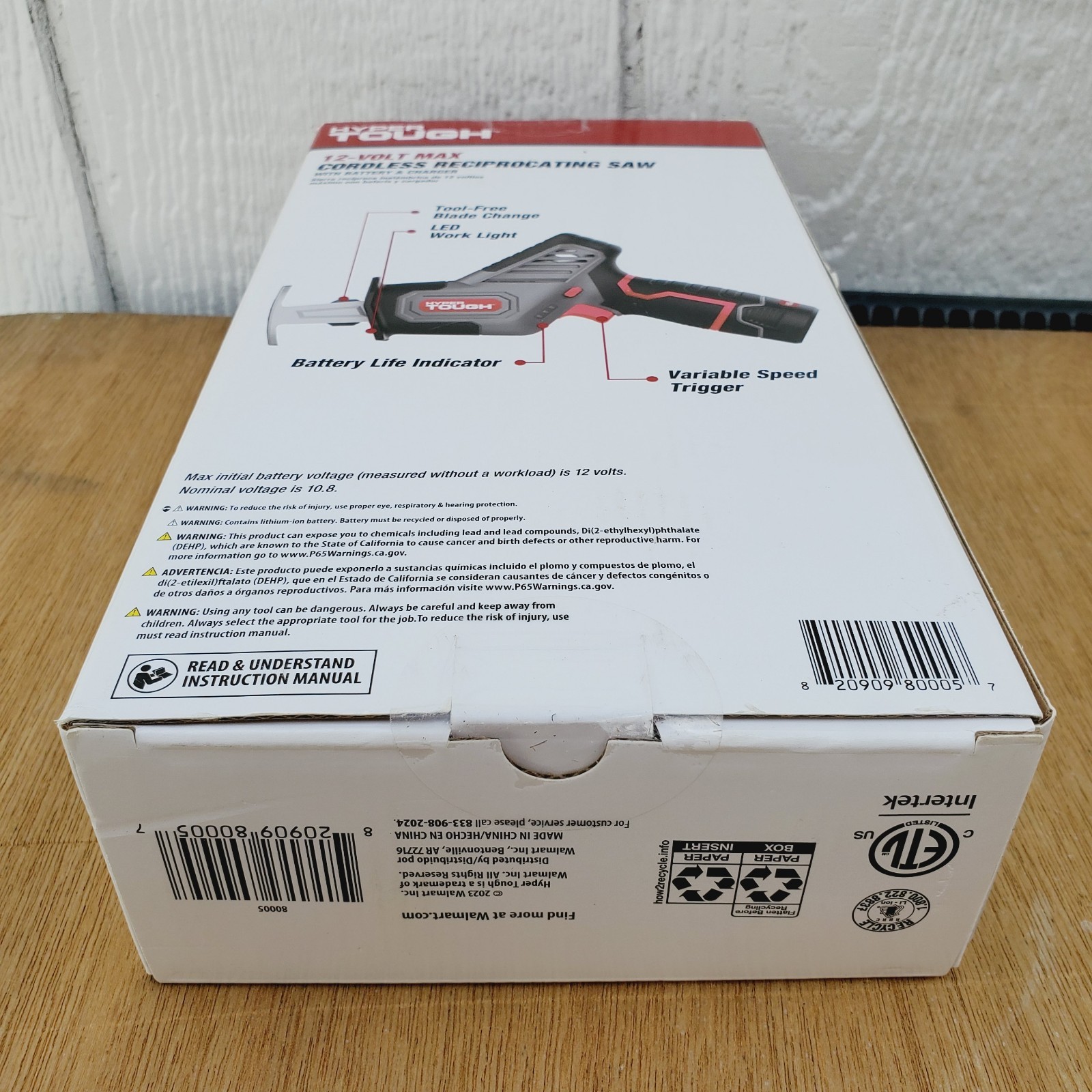 Hyper Tough 12V Max Lithium-Ion Compact Reciprocating Saw 1.5Ah Battery &Charger