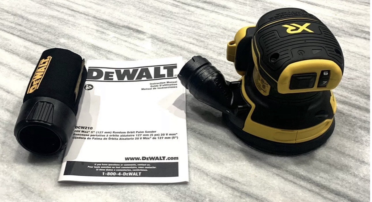 NEW DeWALT DCW210 20V 5&Prime; Brushless Random Orbital Sander Kit 2.0ah Battery