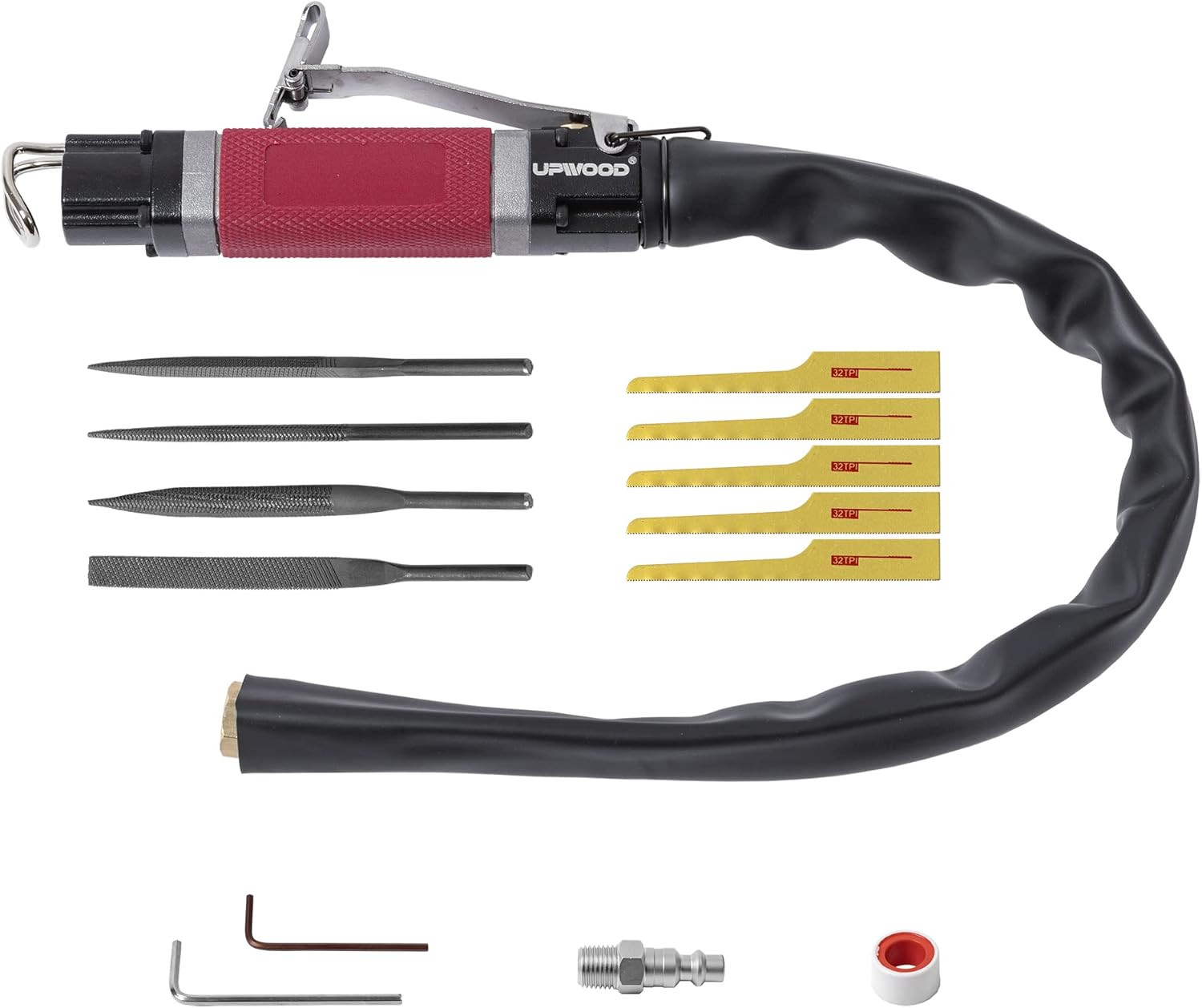 Low Vibration Air Reciprocating File & Body Saw with 4 Files & 5 Blades Set
