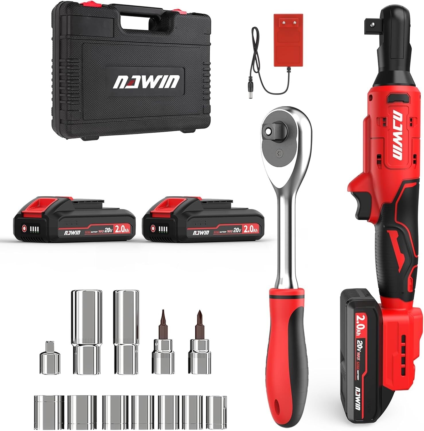 NAWIN Rechargeable Ratchet Wrench 20V Cordless Electric NA-20JLBS-w from japan