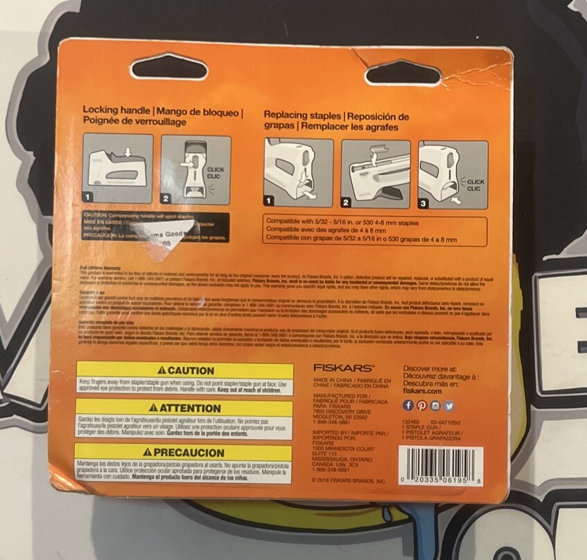 Fiskars Built to DIY Precision Staple Gun 6in USES JT21 5/32-5/16in OR 530 4-8MM