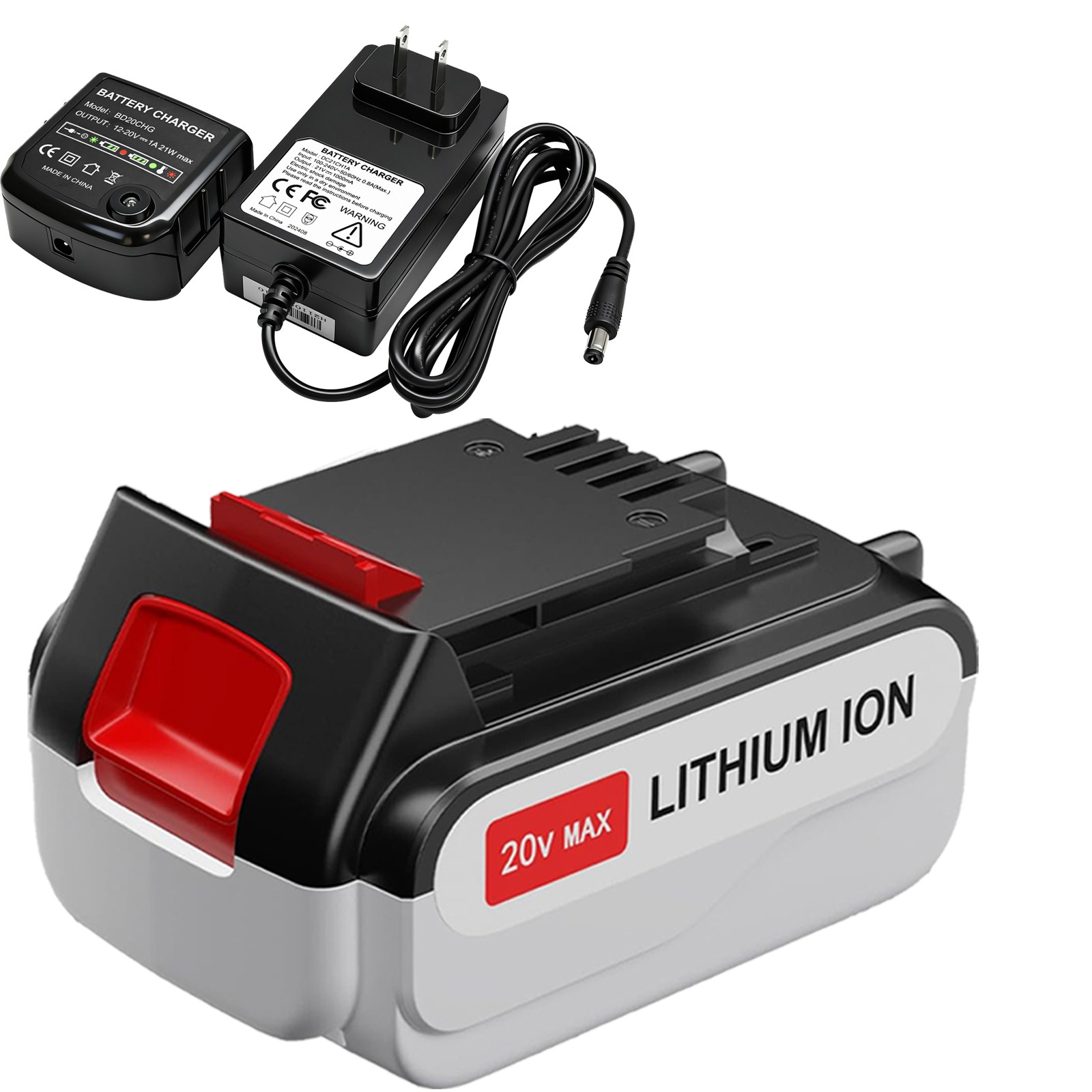 6.0Ah 20V LB2X4020 Battery+Charger For Black&Decker 20V MAX Lithium LBXR20 LBX20