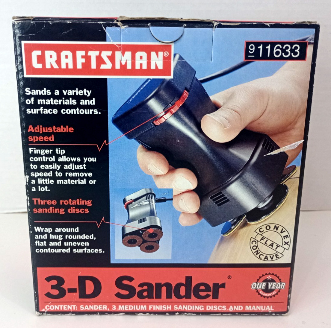 Vintage Craftsman 11633 3D Sander Rare Made In Germany Variable Speed NOS -VIDEO