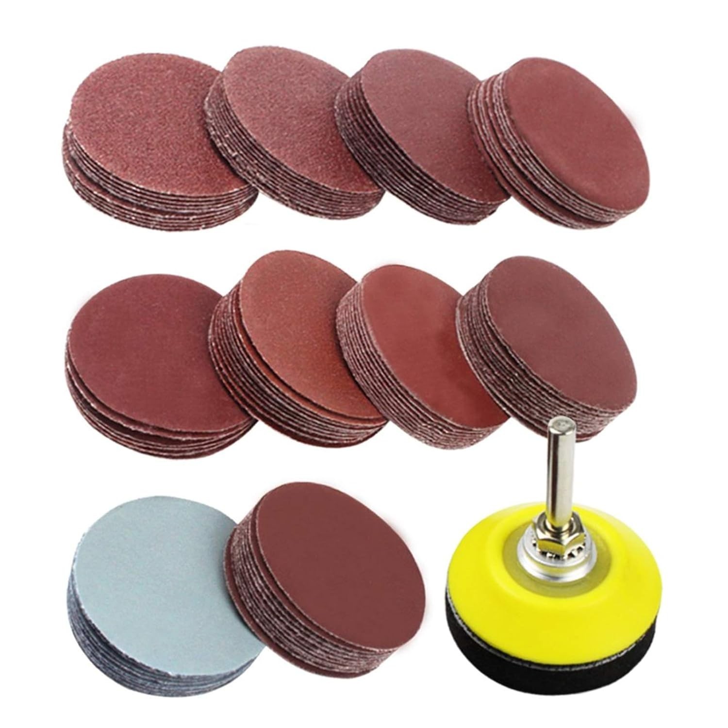 High-Quality 100pc Sandpaper Disc Set: 2&Prime; Attachments for Perfect Polishing