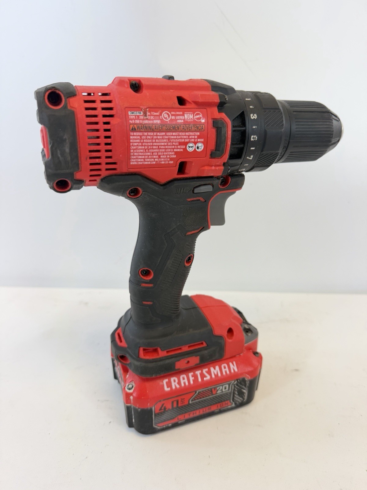 CRAFTSMAN DMCD700 V20 20V MAX 1/2&Prime; Keyless Cordless Drill Driver W/ Battery