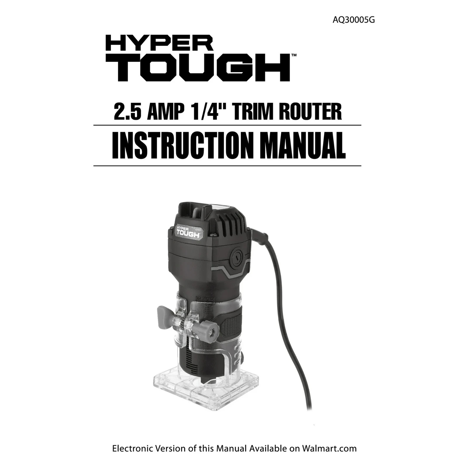 Hyper Tough 2.5 Amps 1/4 inch Trim Router, Light-Duty Woodworking Router Type