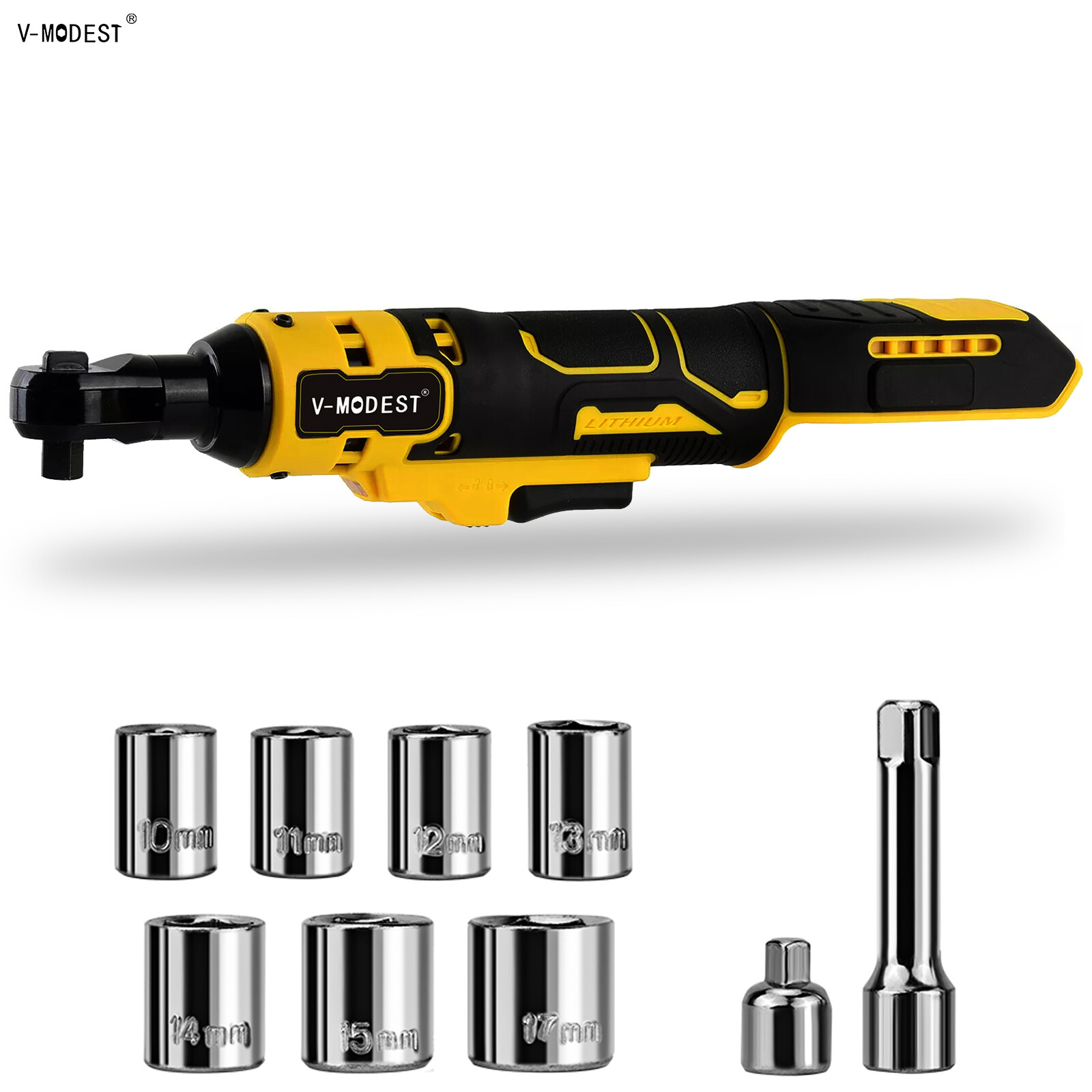 3/8&Prime; & 1/4&Prime; Cordless Ratchet Wrench Compatible DEWALT 20V MAX Battery 45Ft-Lbs