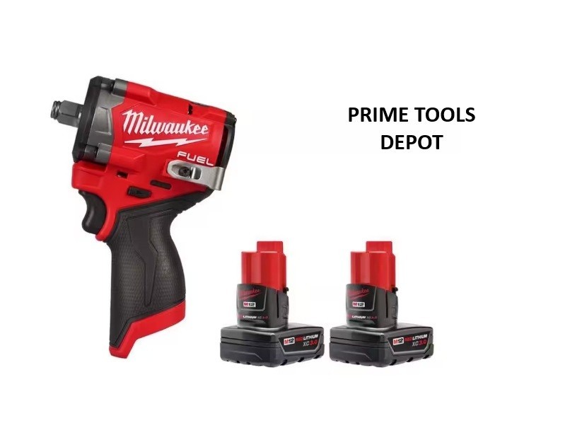 Milwaukee M12 FUEL 1/2&Prime; Stubby Impact Wrench 2563-20 + (2) XC 3.0 Batteries
