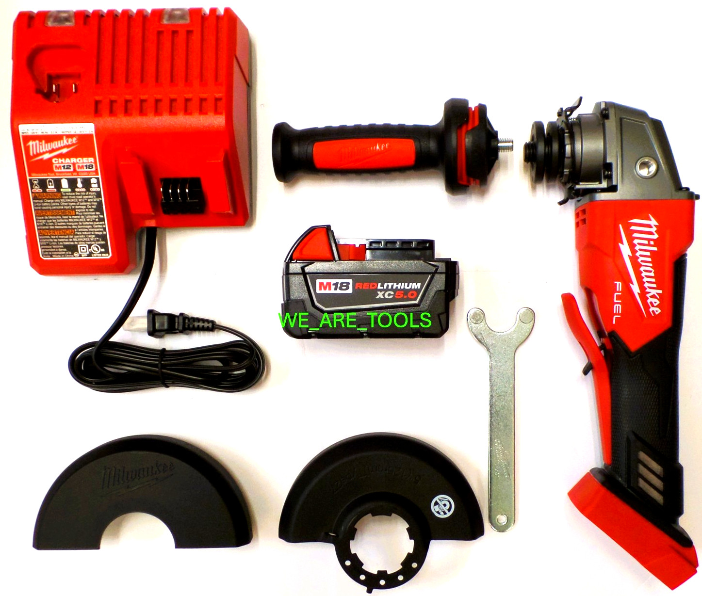 NEW Milwaukee M18 FUEL BARE 2880-20 Grinder, 1) 5.0 AH Battery 4 1/2 5&Prime;, Charger