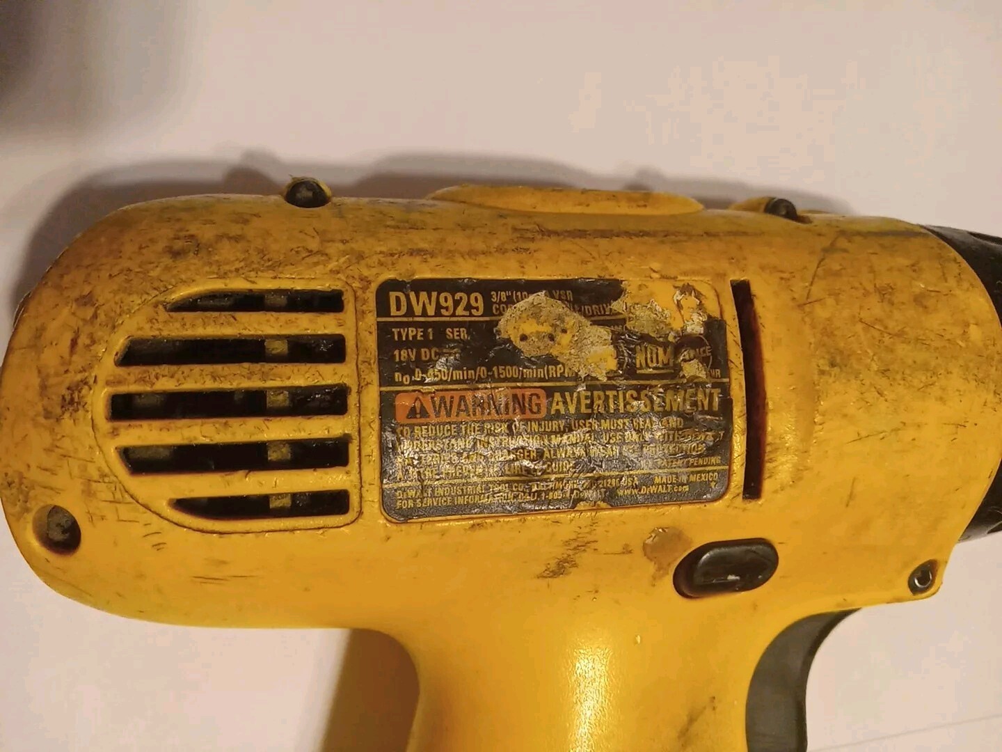 DeWalt DW929 3/8-10mm Cordless Drill/Driver***Tool Only No Battery Or Charger***