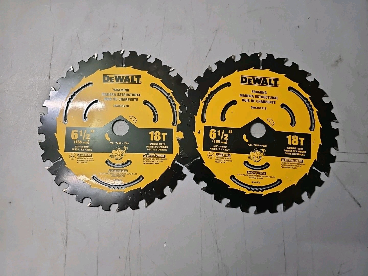 DeWalt 6.5”/18T-Framing DWA161218 replacement circular saw blade