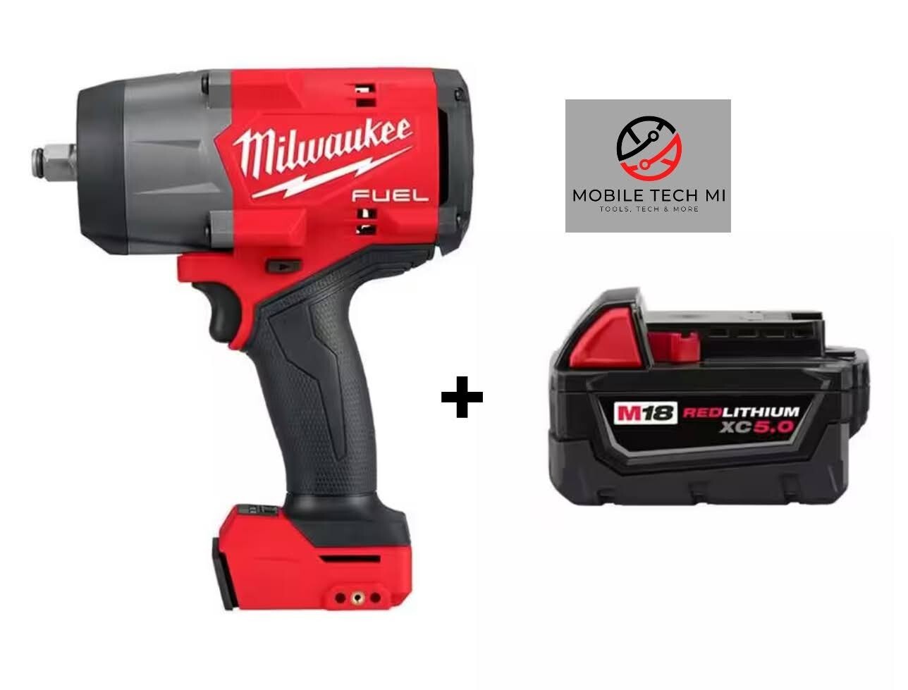 Milwaukee M18 2967-20 FUEL 1/2&Prime; High Torque Impact Wrench w/ XC5.0 Ah Battery