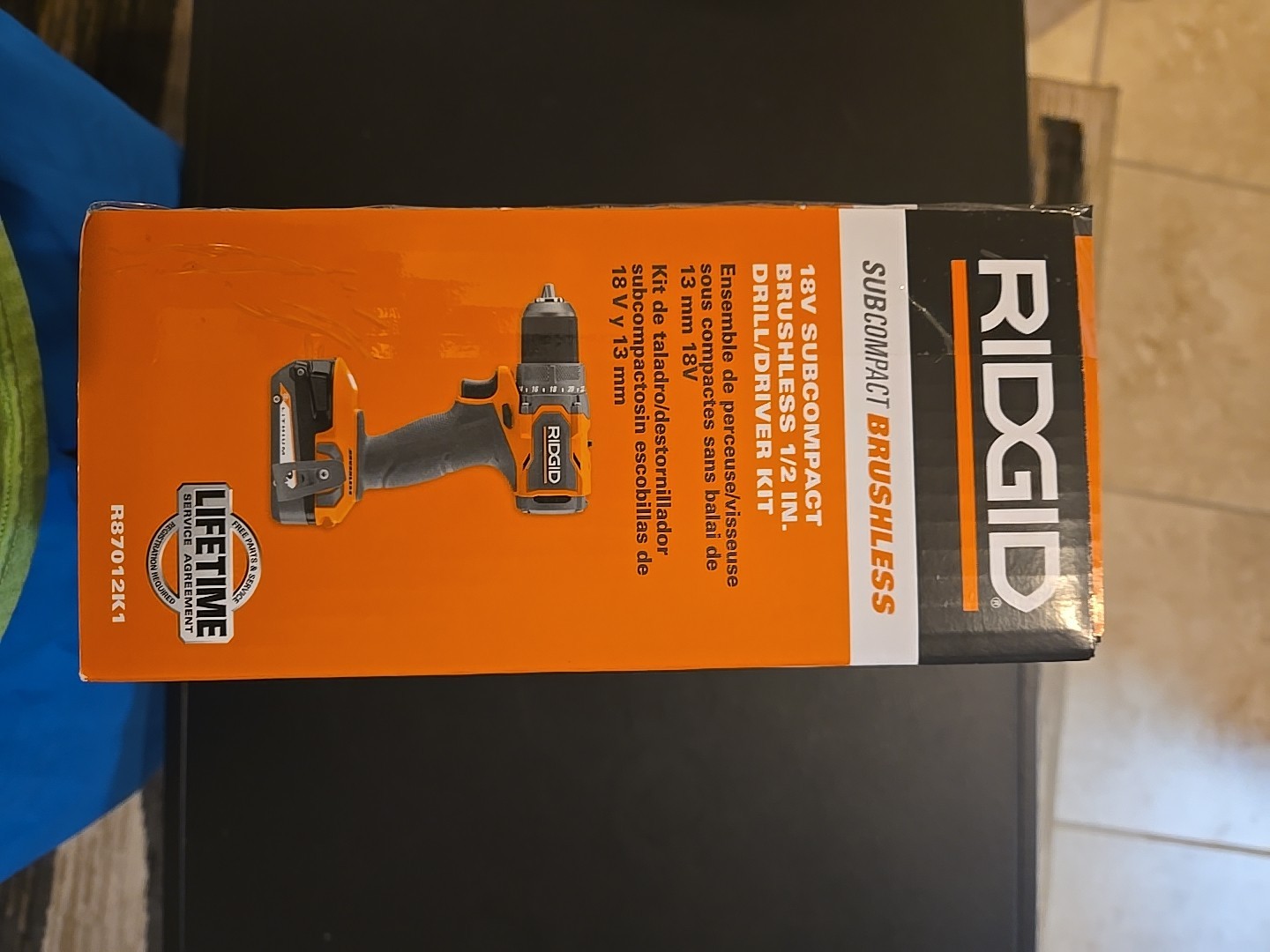 RIDGID 18V SubCompact Brushless Cordless Drill/Driver Kit R87012K1 2 Ah Battery