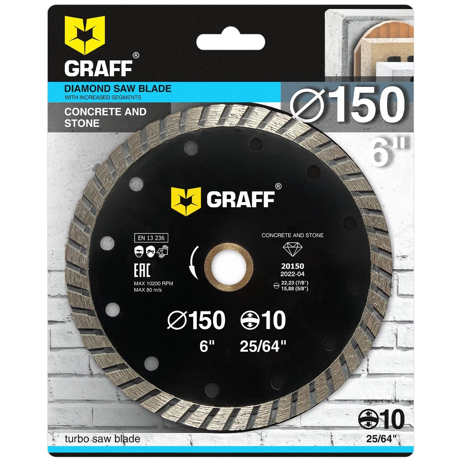 6 Inch Diamond Blade for Angle Grinder Turbo Cutting Wheel for Stone Tile
