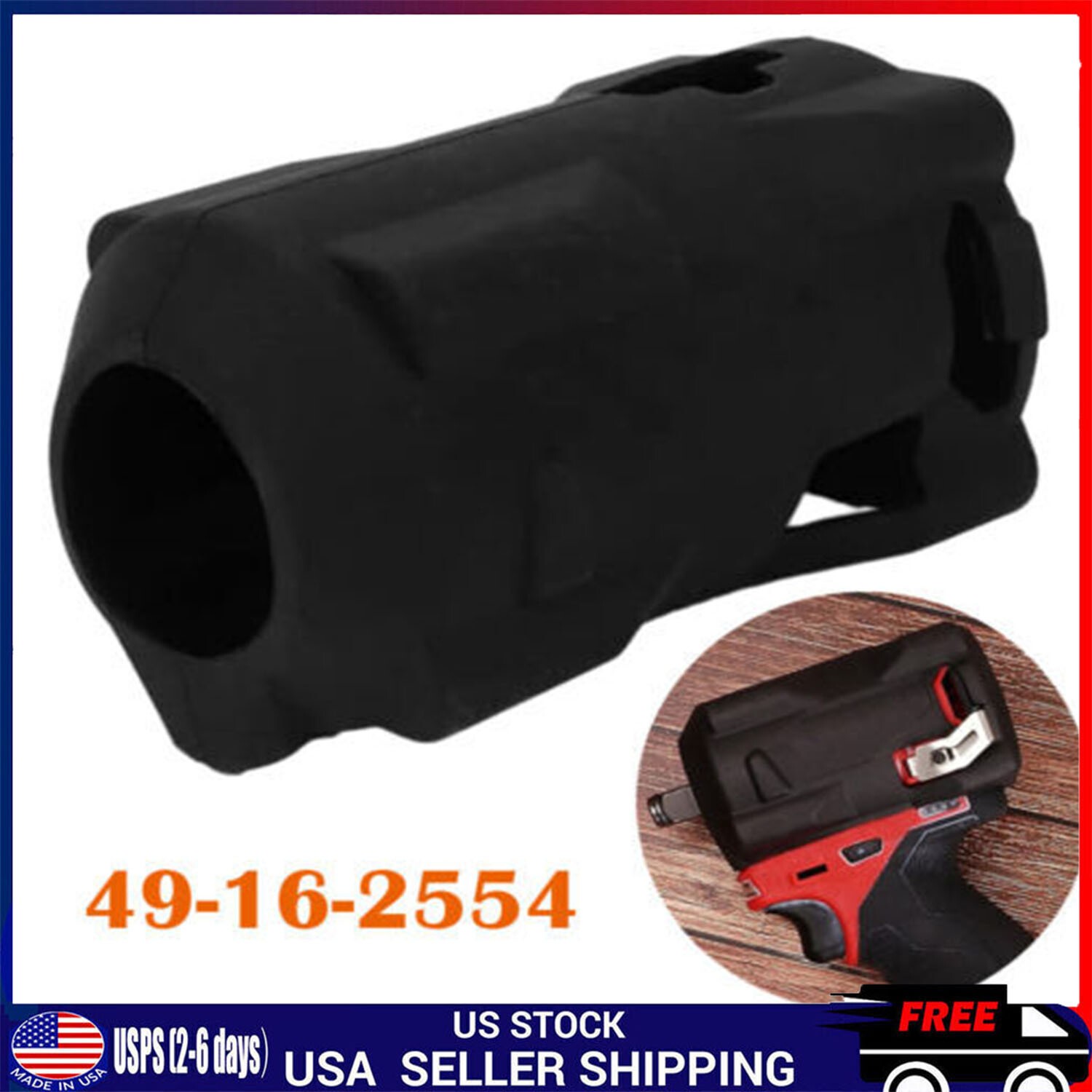 For Milwaukee M12 Protective Tool Boot FUEL Stubby Impact Wrenches 2554, 2555P