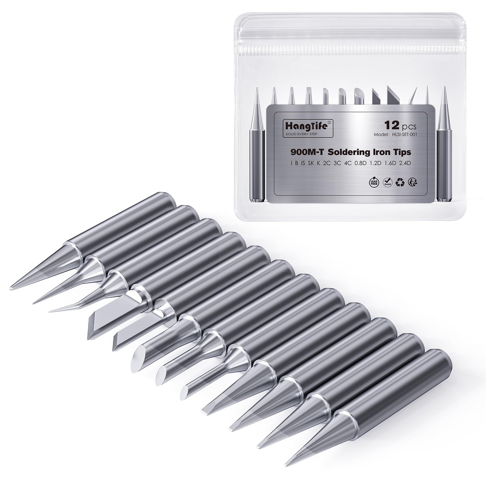 HANGLIFE 900M Soldering Iron Tips for Hakko, Yihua, Atten, Quick, Ryobi, and …