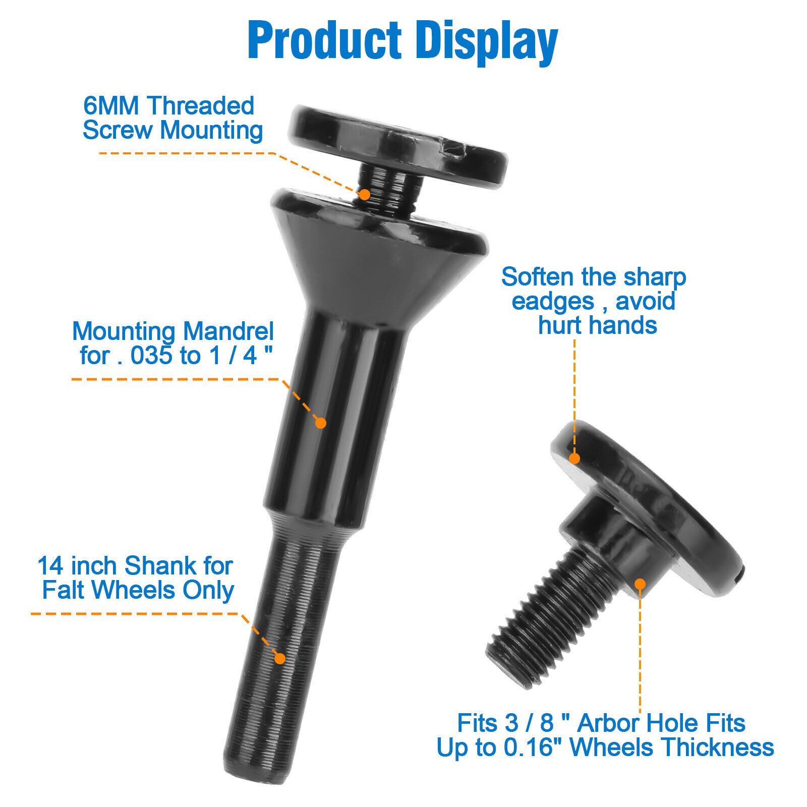 2Set Cut Off Wheel Disc Mandrel Arbor 1/4&Prime; Shaft for Die Grinder Rotary Tool