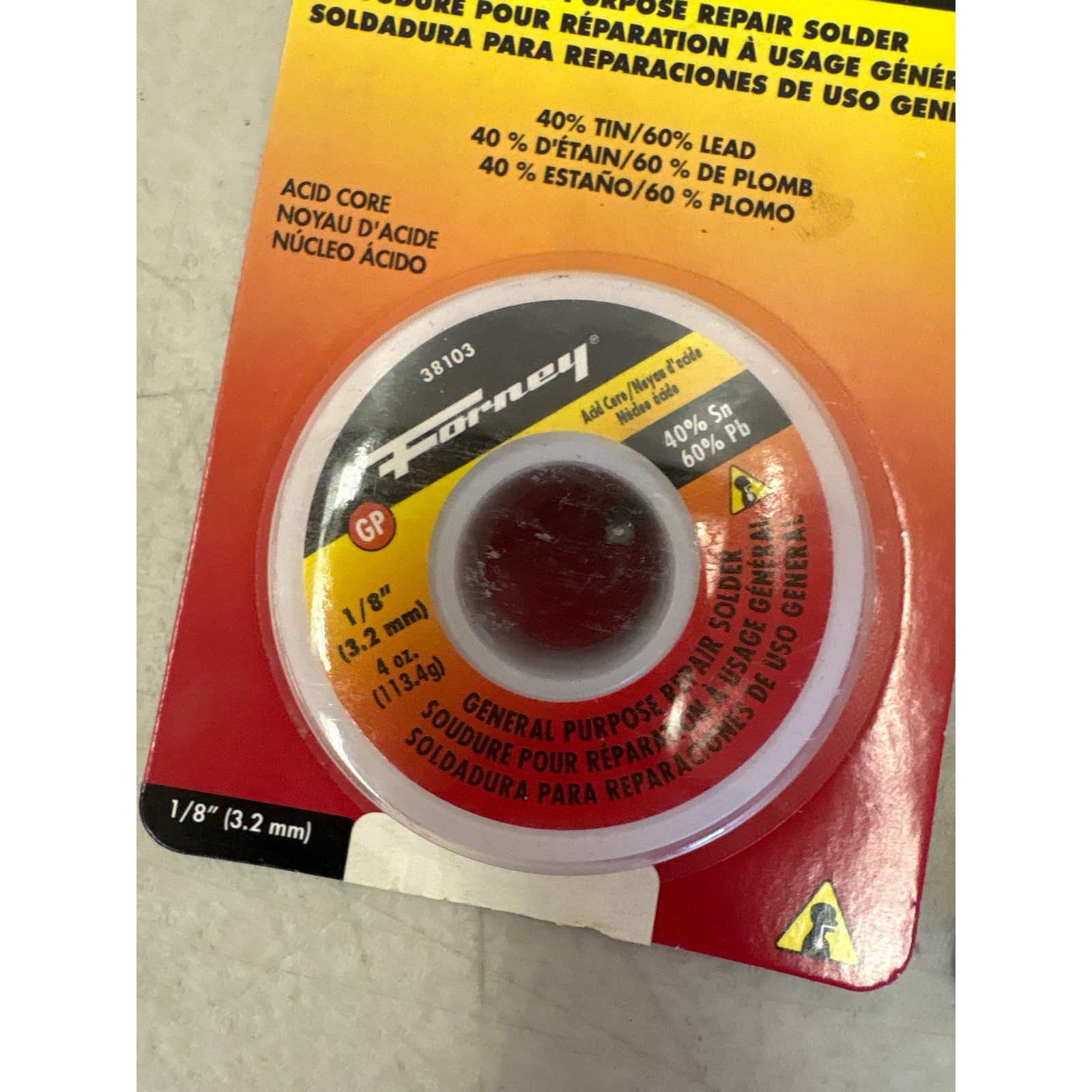 PACK-OF-2 Forney General Purpose Repair Solder 1/8&Prime; Acid Core – 61536 Auto