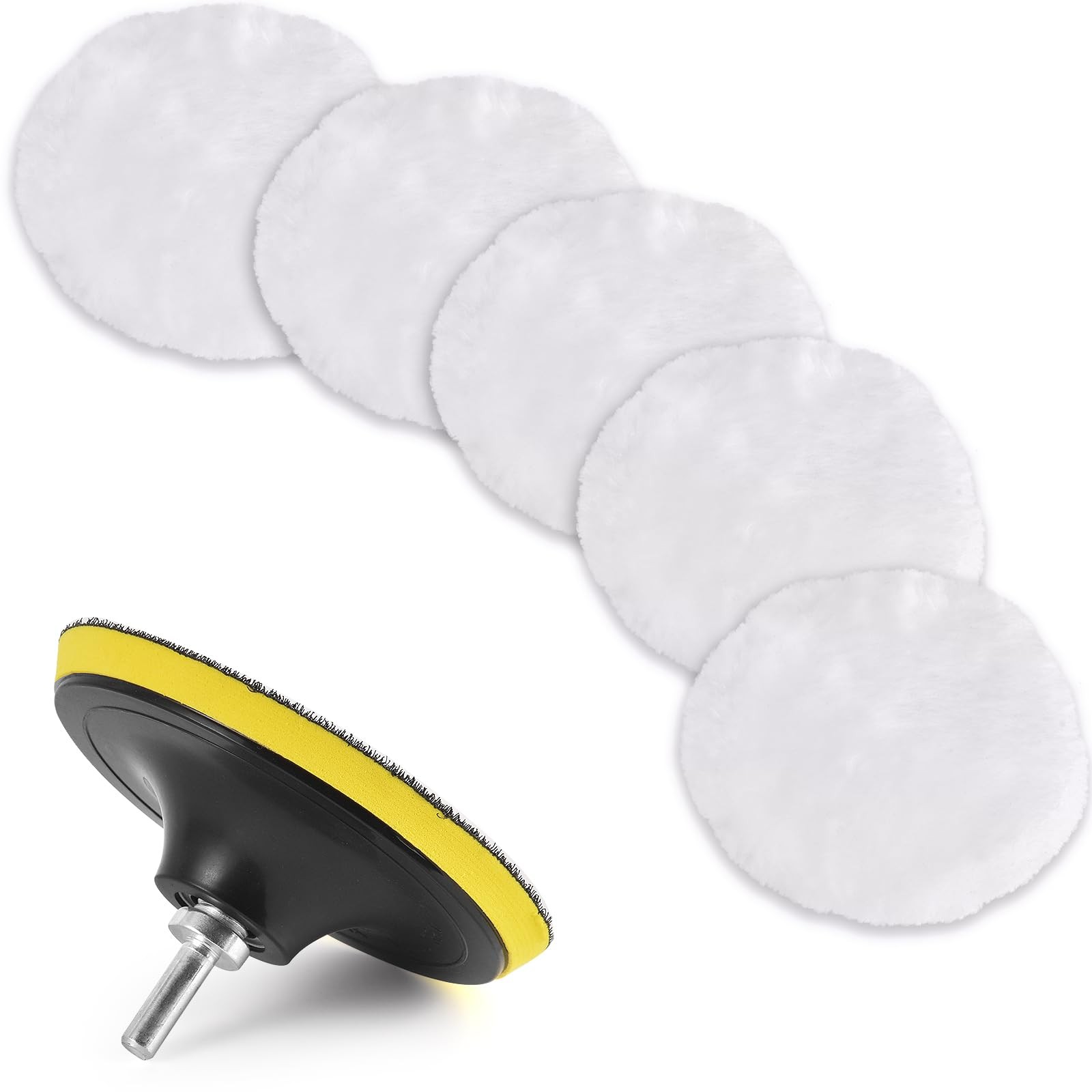 Wool Polishing Buffing Pad 7 Pcs 3 Inch Drill Buffer Wheel Attachment