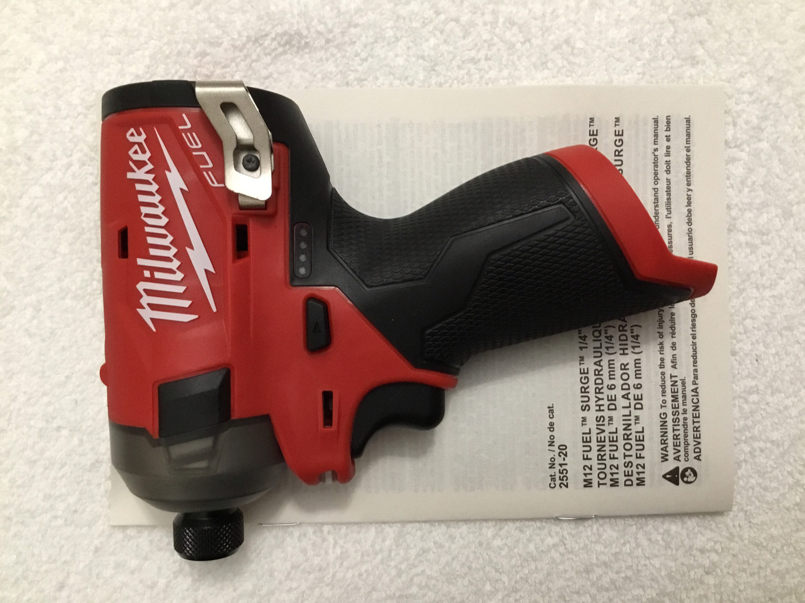 New Milwaukee Fuel 2551-20 M12 12 Volt 1/4 Surge Hex Hydraulic Impact Driver