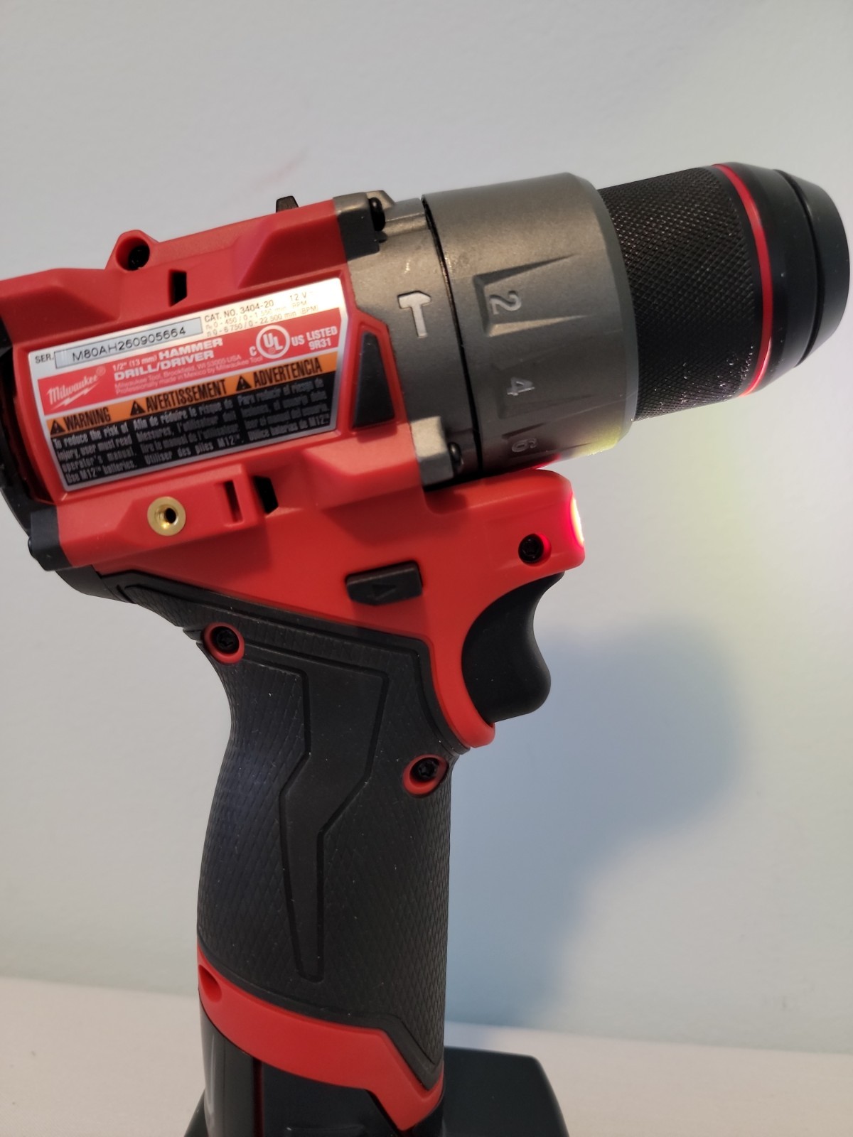 Milwaukee M12 FUEL 1/2&Prime; Hammer Drill Driver 3404-20 GEN 3 + 4.0 Ah Battery