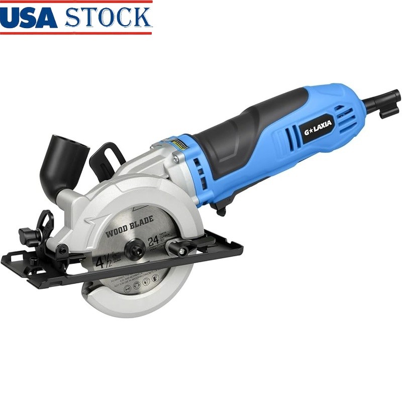 Powerful Mini Circular Saw 6A 5200RPM W/ Blades & Rip Guide Precise Cutting New