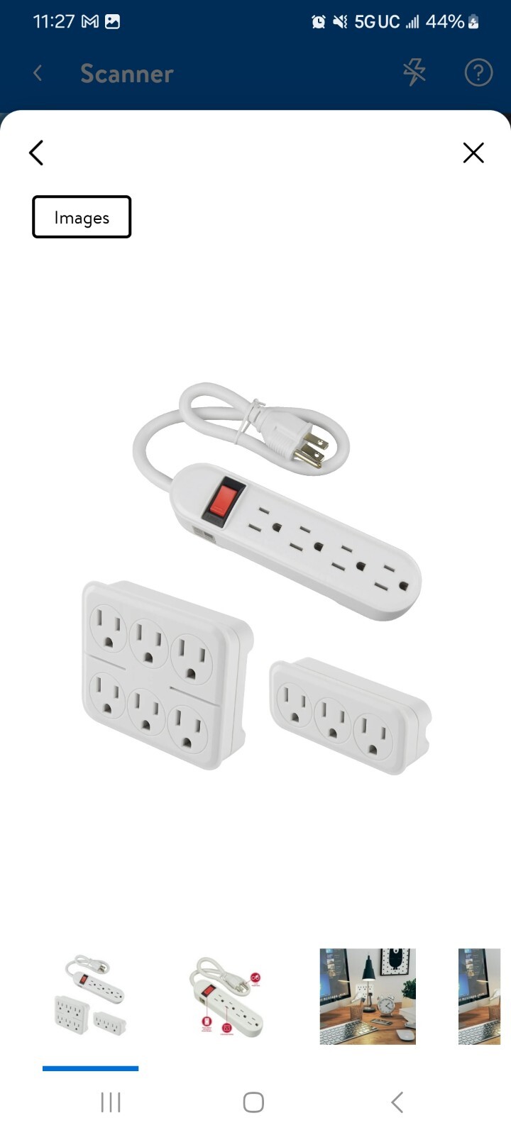 HYPER TOUGH 3 PIECE POWERSTRIP SET 4 OUTLET 2YEAR LIMITED WARRANTY