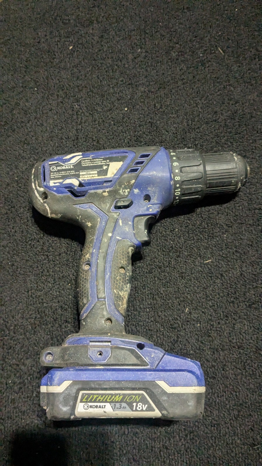 Kobalt 18V Drill/Driver K18PD-26A & Battery – USED – Tested & Works-No Charger