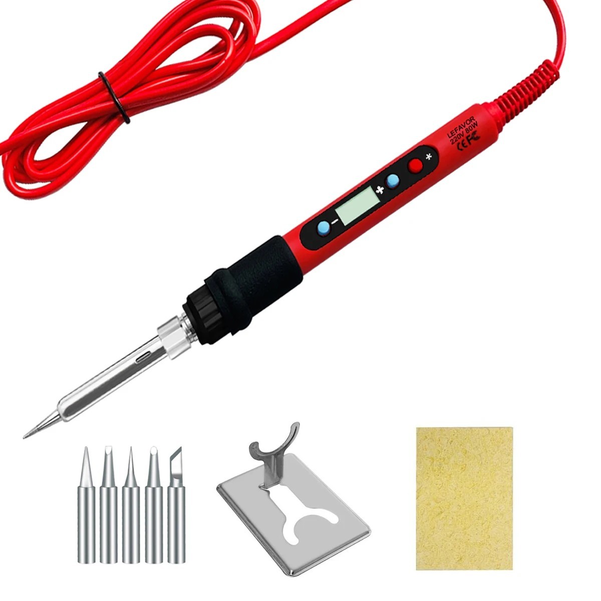 80W LCD Digital Soldering Iron Kit Adjustable Temperature Welding Tool Set
