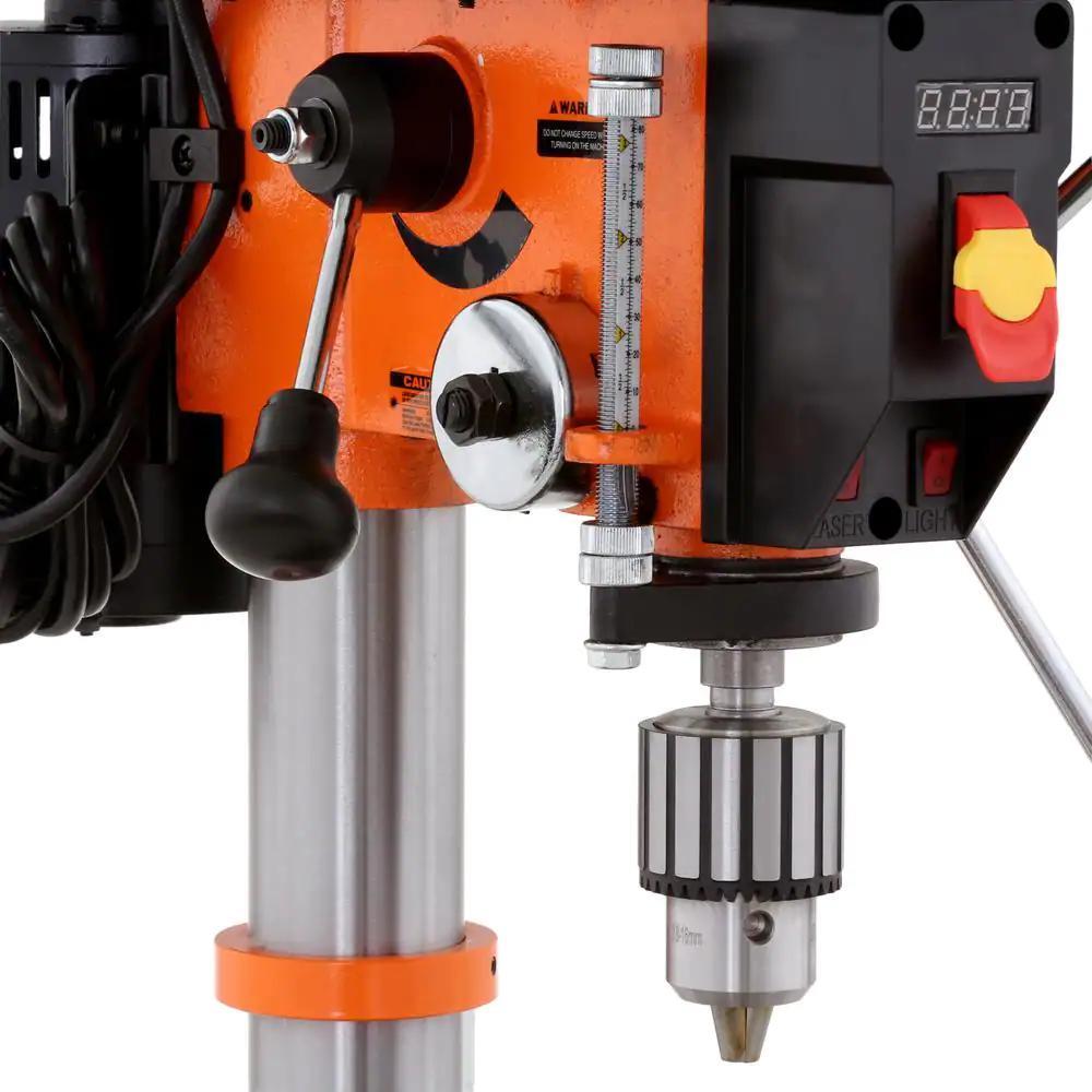 Benchtop Drill Press 12 in. Variable Speed Cast Iron Laser Work Light 5/8 in
