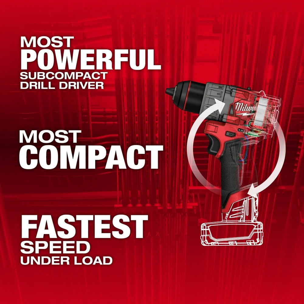 Milwaukee 3403-20 M12 FUEL 12V 1/2&Prime; Cordless Li-ion Drill/Driver – Bare Tool