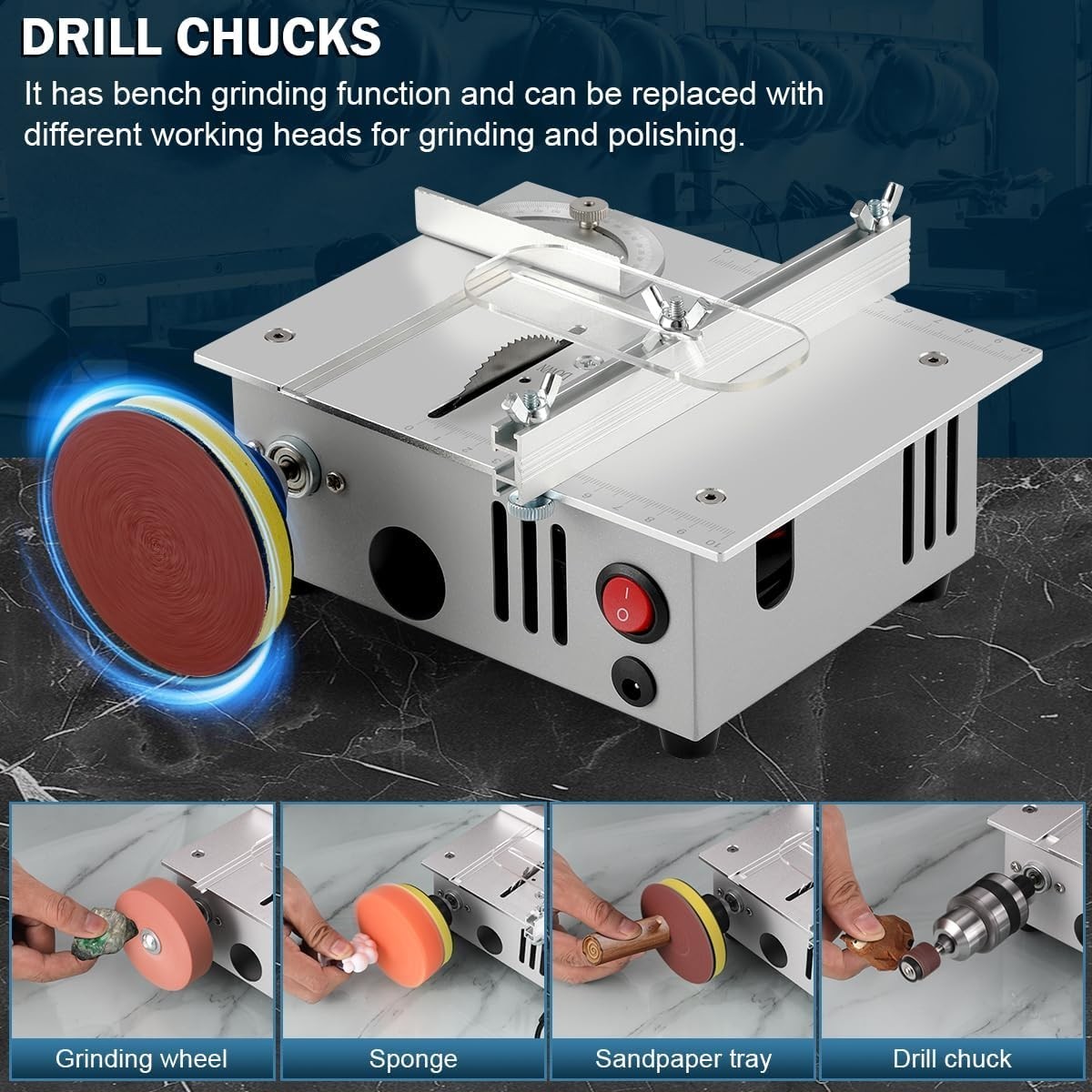 Mini Table Saw, Multi-Functional Craft Saw for Wood, PCB, Acrylic & Plastic Cuts