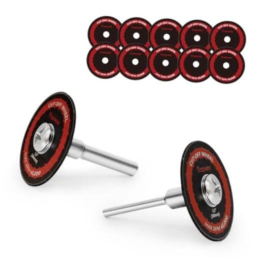 10 Pack 1.5&Prime; Cut Off Wheels with 2 Shank (1/4&Prime;) Mandrel + 1/8&Prime; 1.5&Prime; 10 Pcs