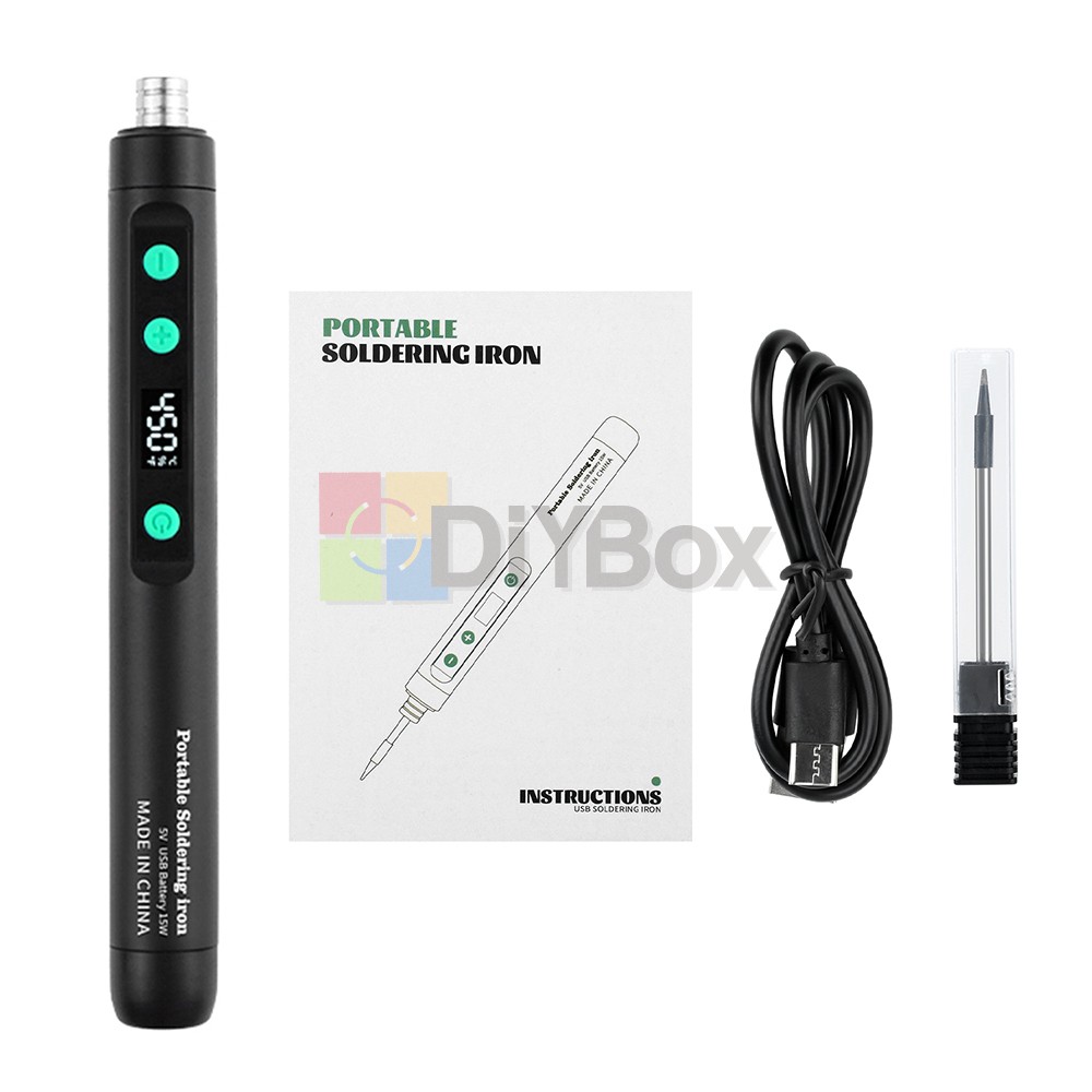 Cordless Soldering Iron Kit USB Rechargeable Welding Tool Adjustable Temperature