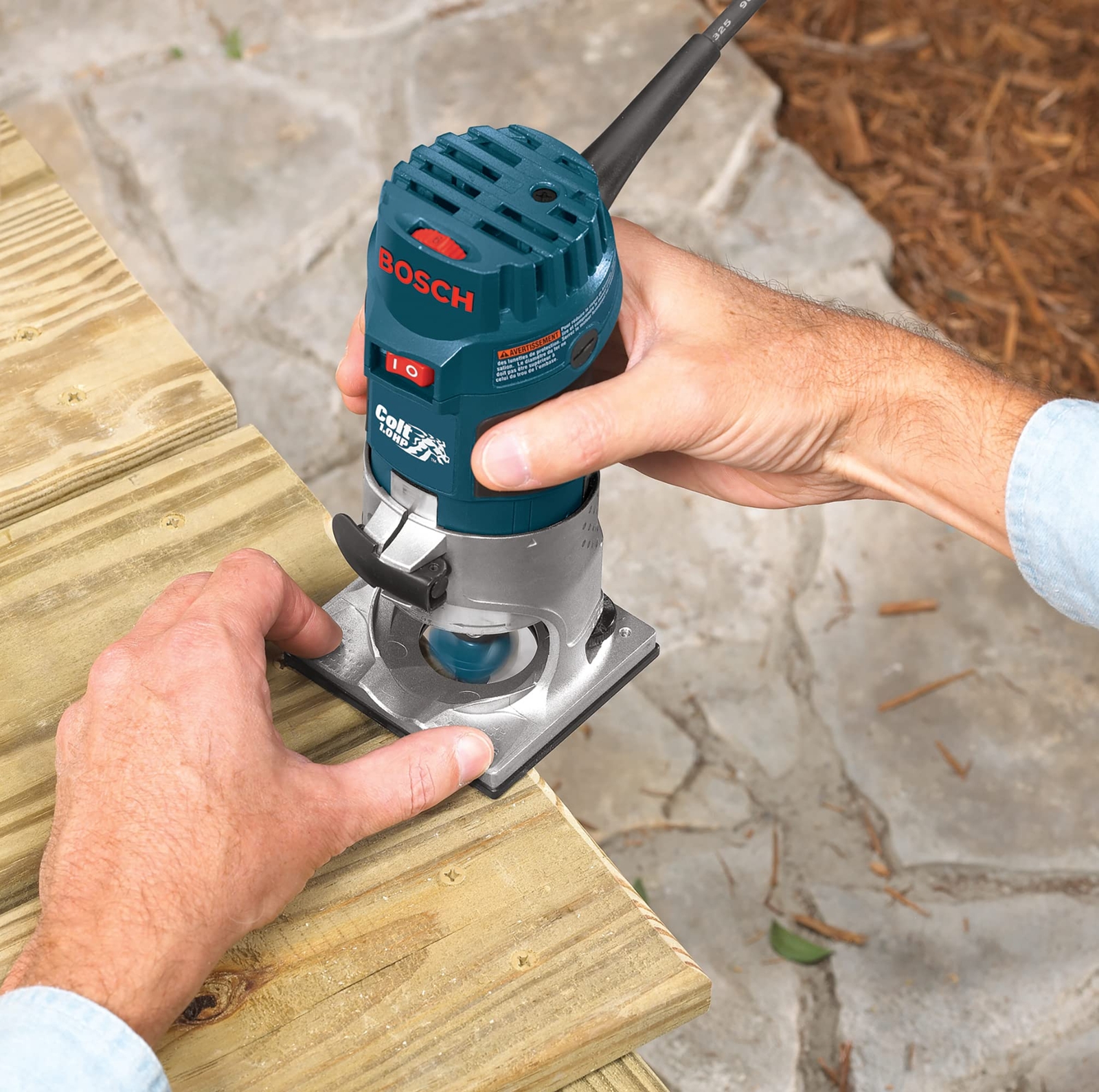 BOSCH PR20EVS Colt 1.0 HP Variable-Speed Palm Router – 5.6 Amp Motor Soft