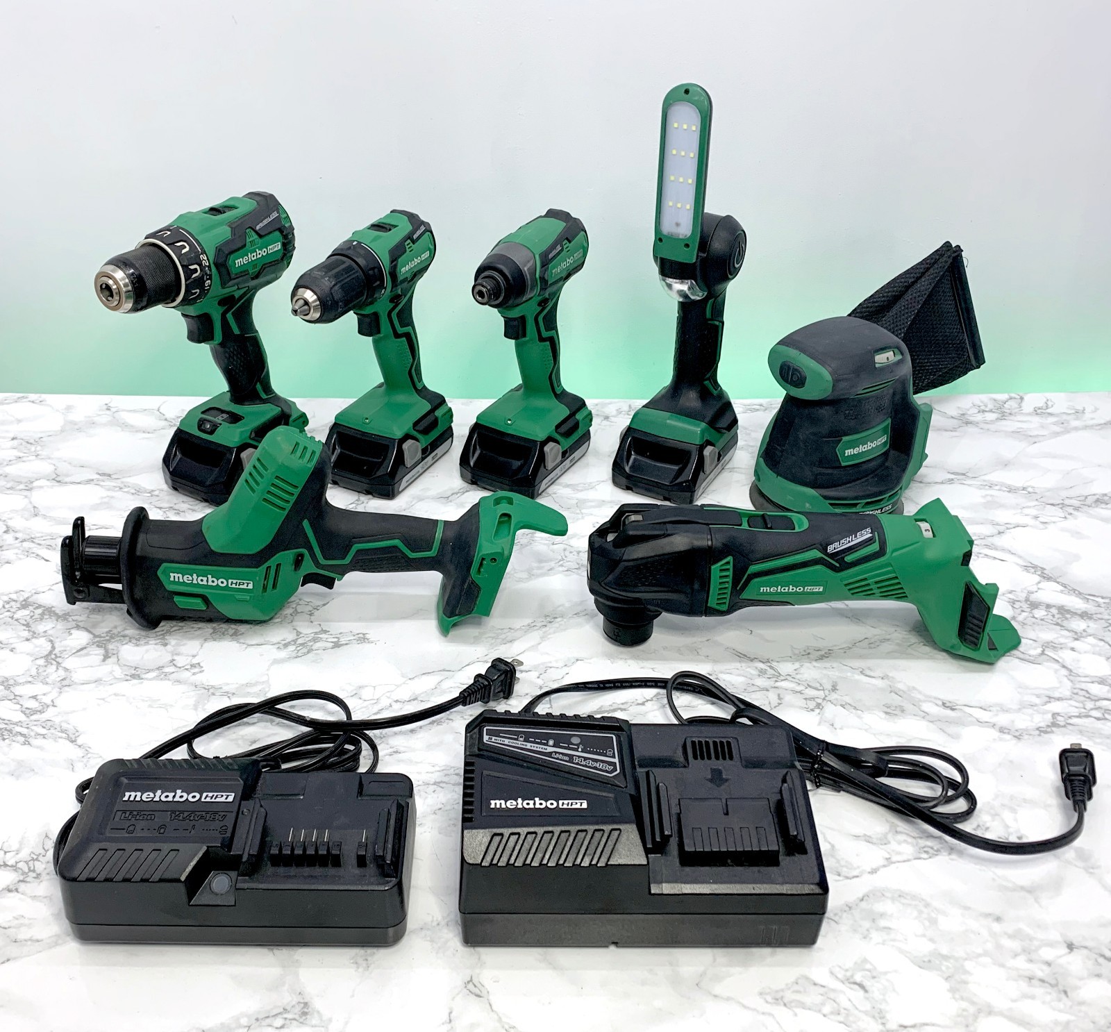 Metabo HPT 18V MultiVolt Lot of 7 Tools / 4 Batteries / 2 Chargers