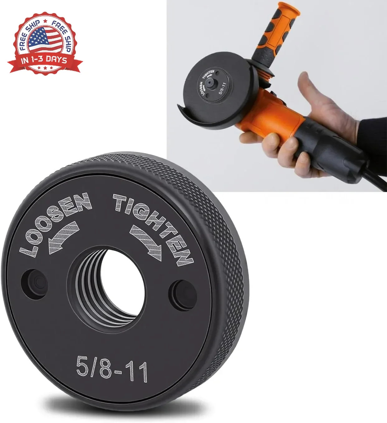 5/8&Prime;-11 Quick Change Angle Grinder Nuts, Self Locking Flange Nut No Wrench Requi