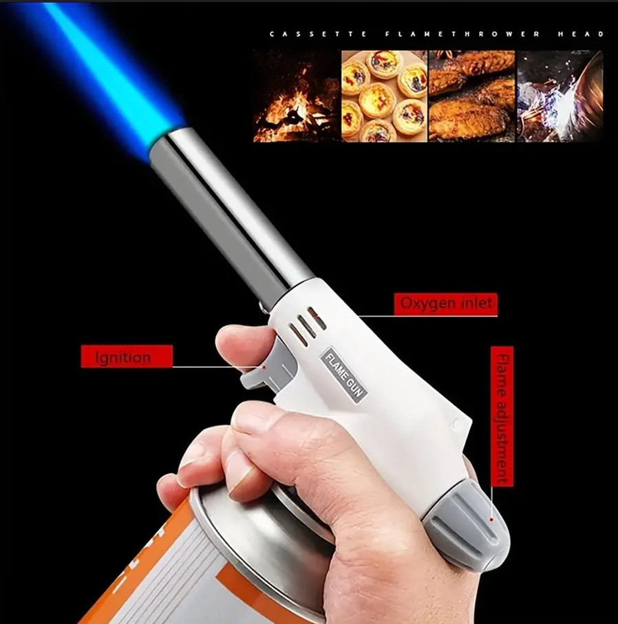 1pc Camping Butane Gas Torch Adjustable Flame Gun BBQ Welding Lighter Tool – NEW