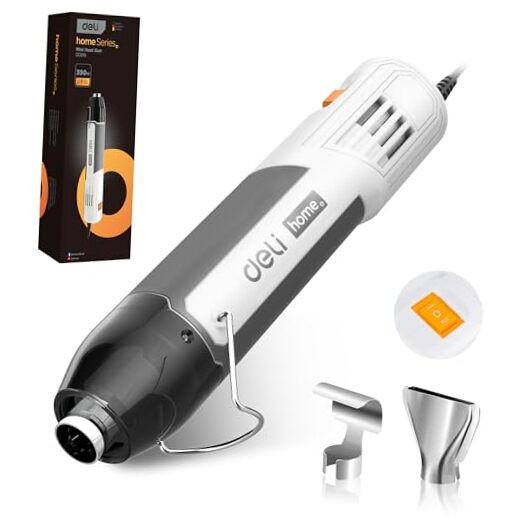 Mini Heat Gun, 350W Dual Temp 500℉/842℉ (260℃/450℃) with Reflector & White