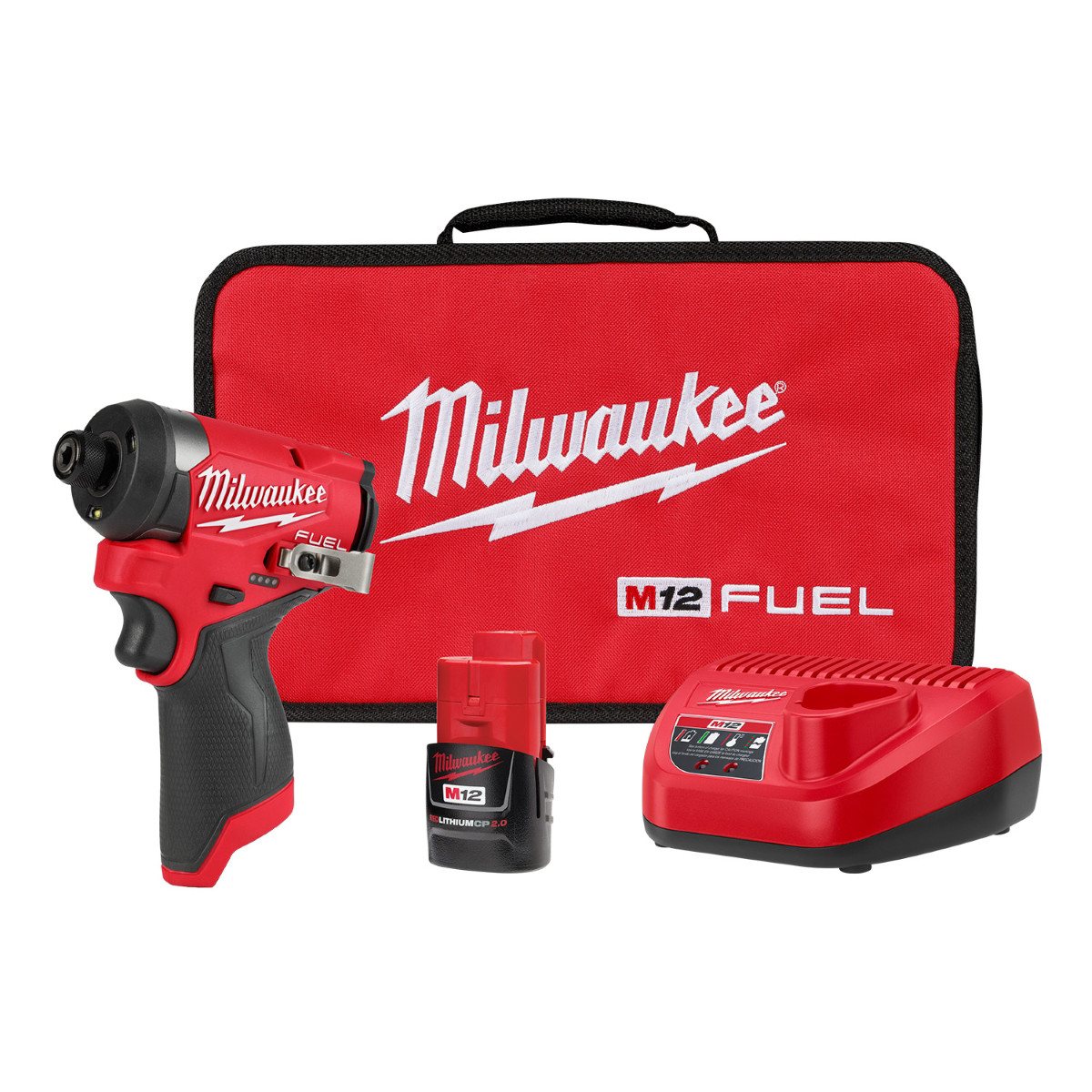 3453-21Milwaukee Tool M12 FUEL 1/4 Hex Impact Driver Kit