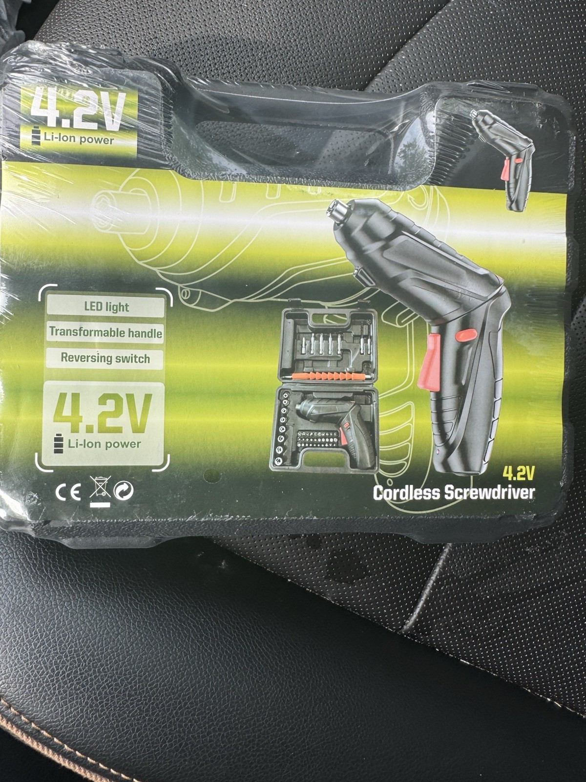 4.2V Li-Ion Cordless Screwdriver Set w/ LED Light, Reversing, Case & Bits