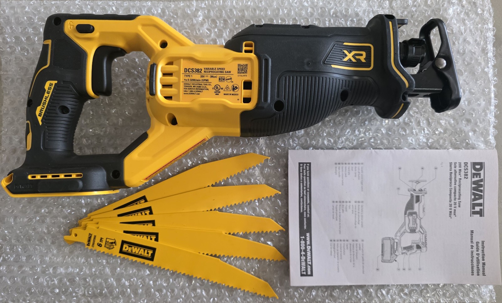 NEW BONUS DeWALT DCS382 20V MAX XR Reciprocating Saw (Tool Only) – FREE SHIP